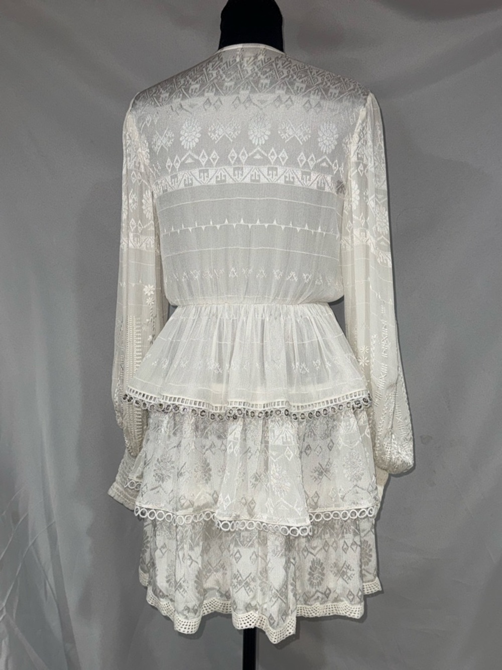 HEMANT & NANDITA Ivory White Lace Mini Dress - Picture 2 of 16